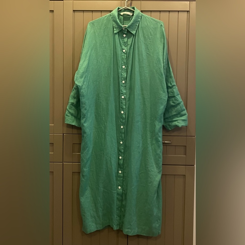 Zara Maxi Shirt green S